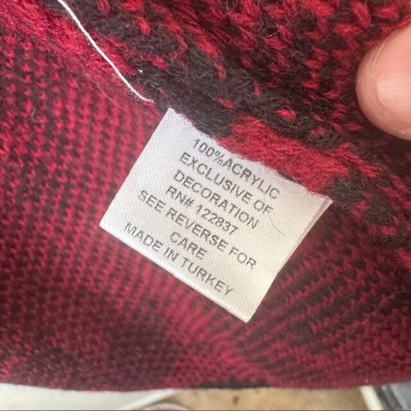 Pina Rossi Red/Black Knit Aztec Long Sleeve Cardigan‎ Sweater Womens Size XL - Picture 2 of 7